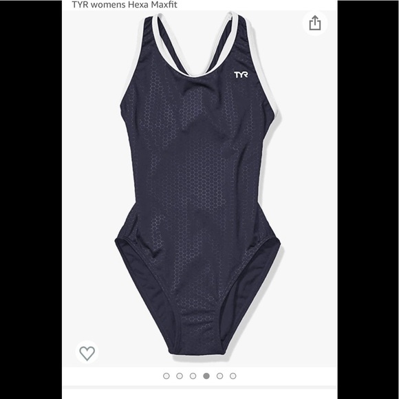 - TYR Hexa Maxfit  one piece swimsuit size 22 NWT Navy White - Picture 4 of 7